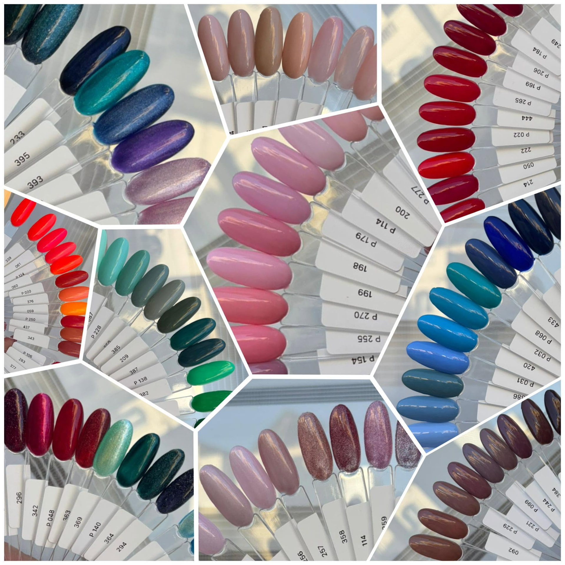 Nail color palette showcase at NAILUX Beauty Studio, gel polish shades in Żebbuġ Malta